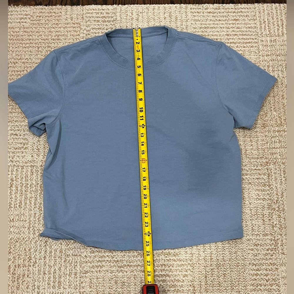 Lululemon Relaxed Fit Cotton Jersey T-Shirt Blue Size 12